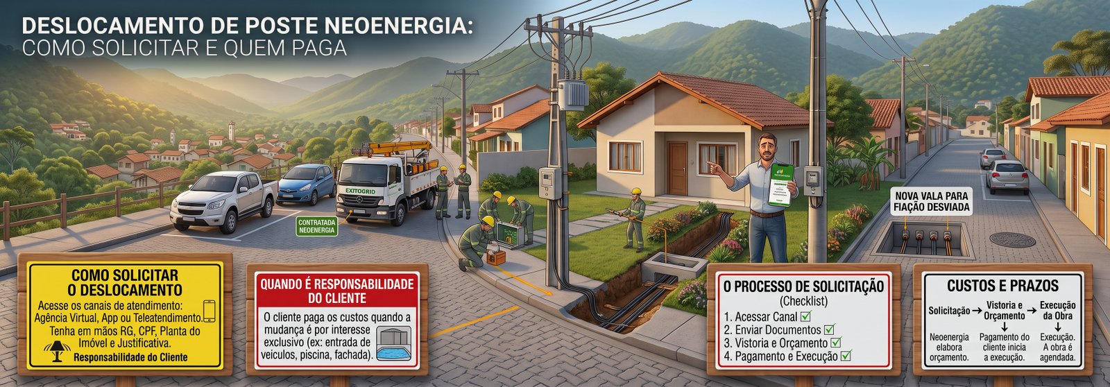 Deslocamento de Poste Neoenergia