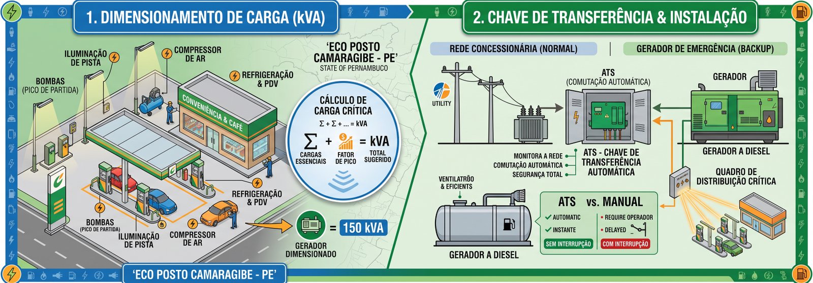 Gerador posto combustível