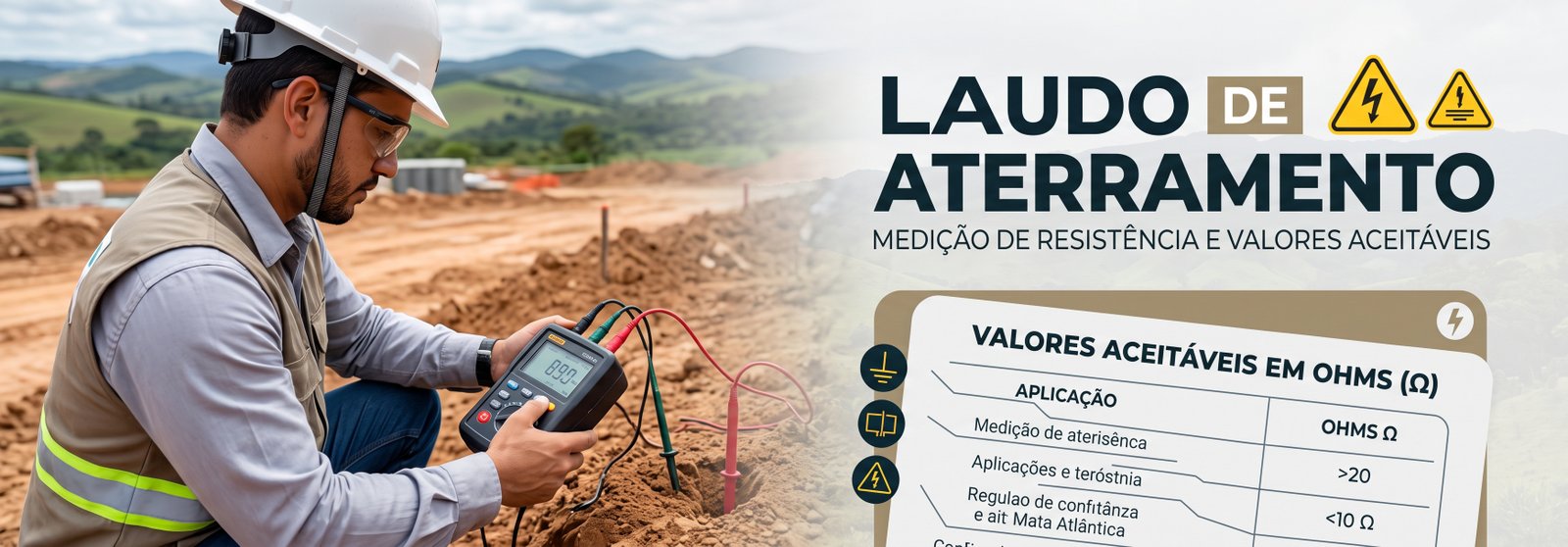 Laudo aterramento mediÃ§Ã£o resistÃªncia