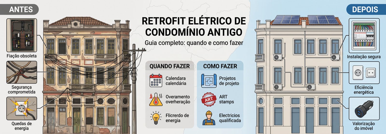 Retrofit elÃ©trico condomÃ­nio antigo