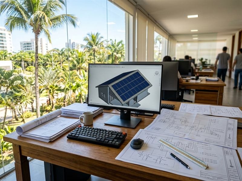 Projeto elétrico de sistema fotovoltaico