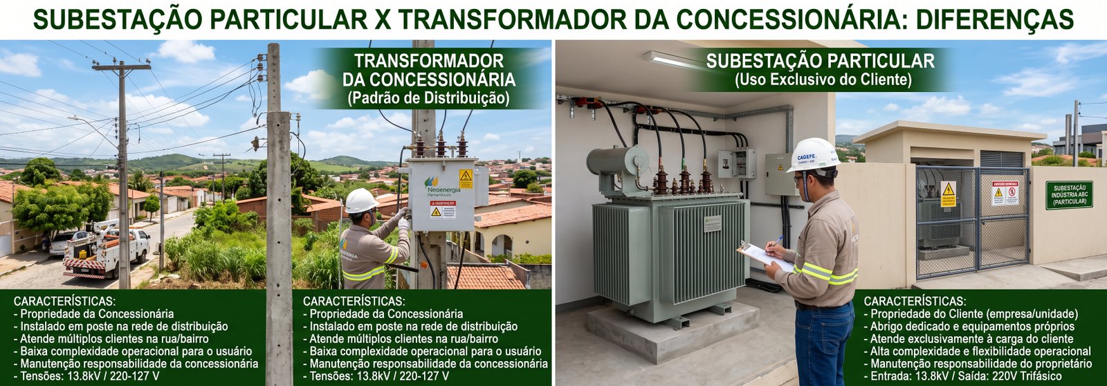 SubestaÃƒÂ§ÃƒÂ£o particular vs concessionÃƒÂ¡ria